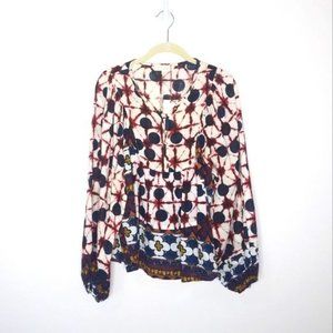 Free when bundled-Solitaire boho inspired  print peasant top